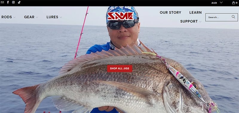 3. SAME Fishing Australia - Best Fishing Websites Design Examples