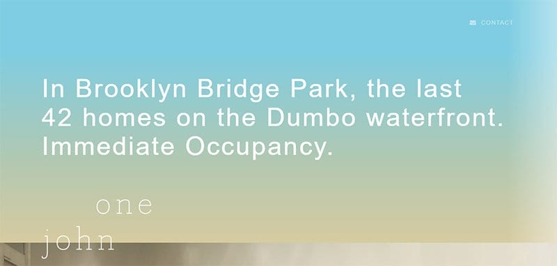 32. One John St - Beautiful Examples of Gradient Websites Example