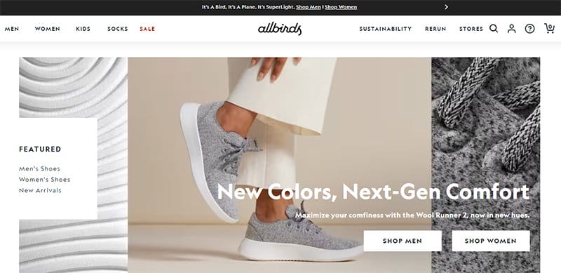 37. Allbirds - Best Sleek Website Design Examples