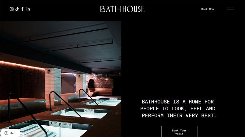 4. Bath House - Best Black and White Website Design Inspiration Example