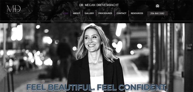 4. Dr. Megan Dreveskracht - Plastic Surgery Websites With Modern Design Example