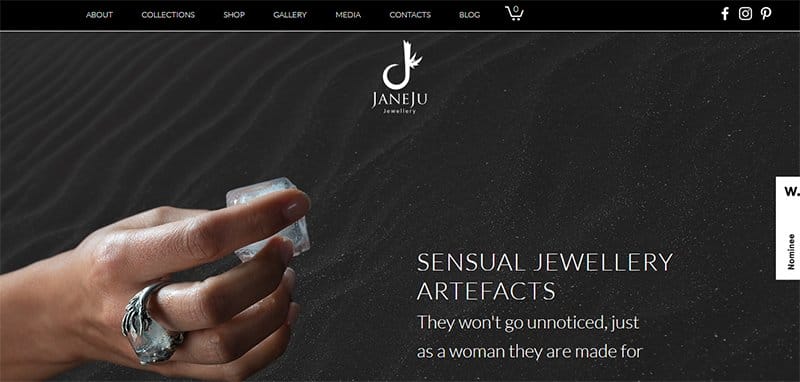 4. Jane Ju Jewellery - Best Jewelry Website Design Examples
