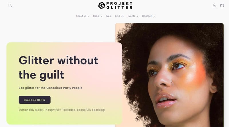 4. Projekt Glitter - Beautiful Examples of Gradient Websites Example