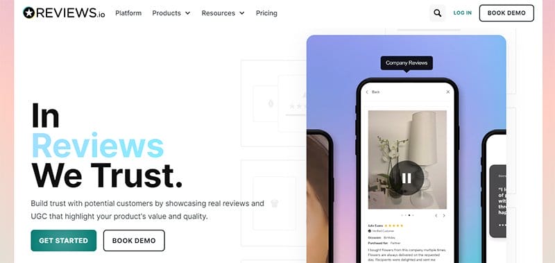 4. REVIEWS.io - Best Review Website Design Examples