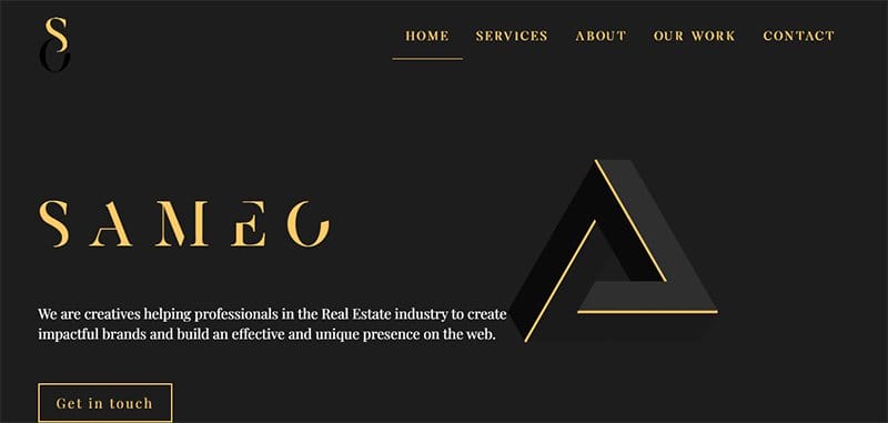 4. Sameo - Best Black and Gold Website Designs for Inspiration Example