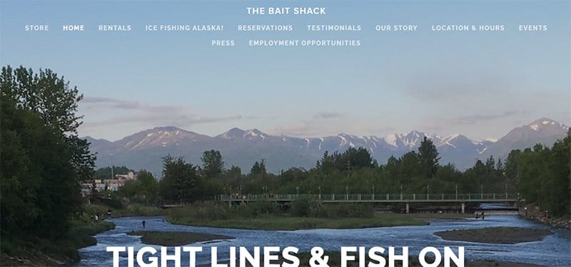 4. The Bait Shack - Best Fishing Websites Design Examples