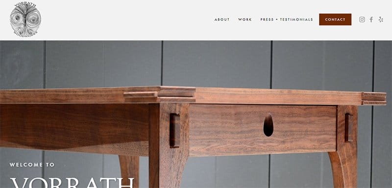 4. Vorrath Woodworks - User Interface Design Examples For User-Friendly Websites