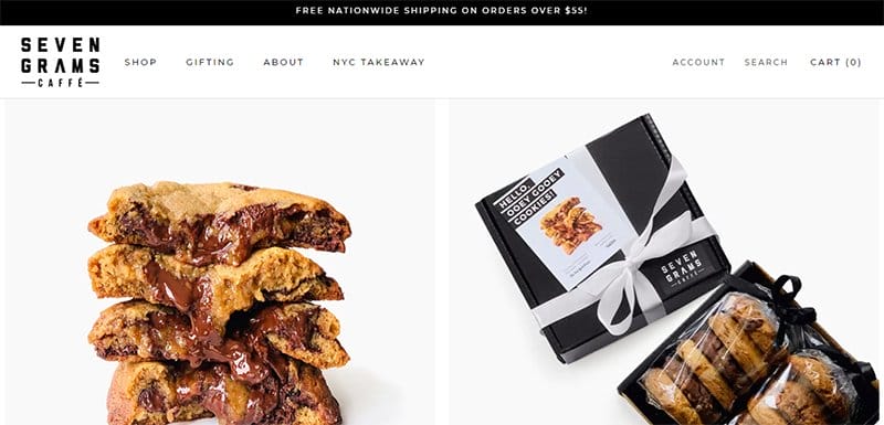 40. Seven Grams Caffe - Best Sleek Website Design Examples