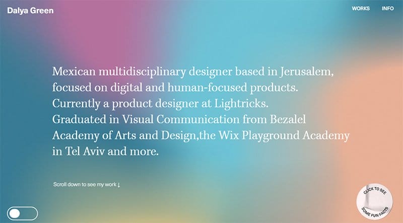 5. Dalya Green - Beautiful Examples of Gradient Websites Example