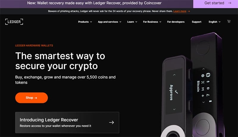 5. Ledger - Best Web3 Websites & Design Examples