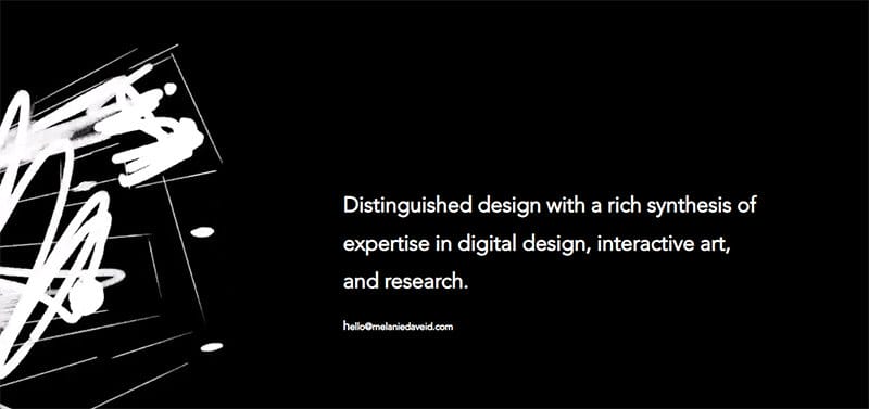 5. Melaine Daveid - Best Black and White Website Design Inspiration Example