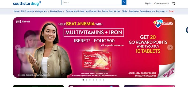 5. Southstar Drug - Best Pharmacy Website Design Examples