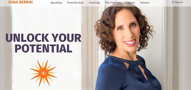 6. Dina Berrin - Best Spirituality Website Examples