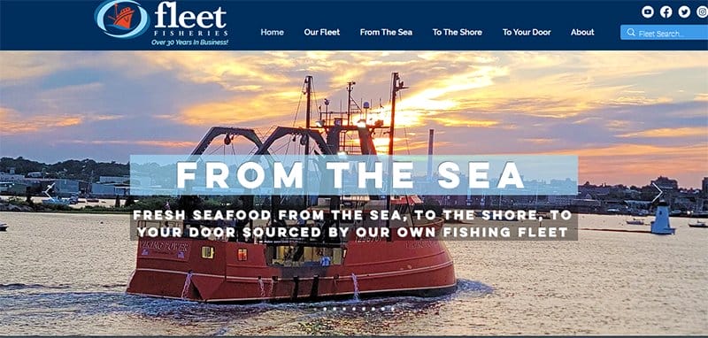 6. Fleet Fisheries Inc. - Best Fishing Websites Design Examples