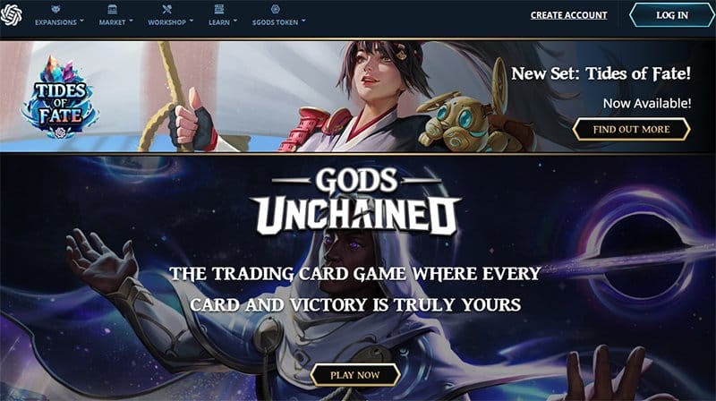 6. Gods Unchained - Best Web3 Websites & Design Examples