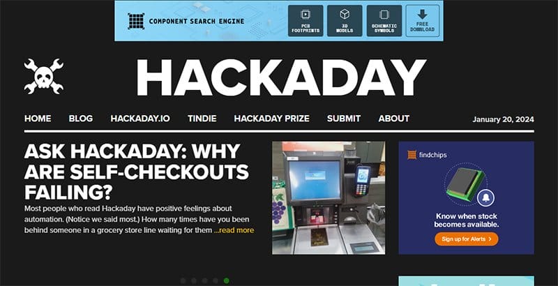 6. Hackaday - Best Security Website Design Examples