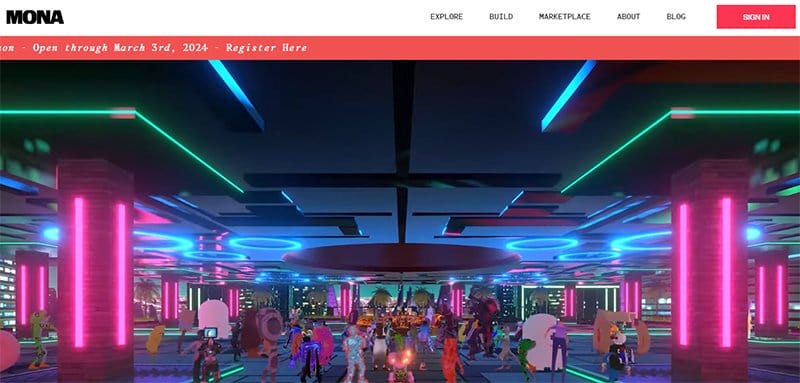 6. Mona - NFT Website Design Examples