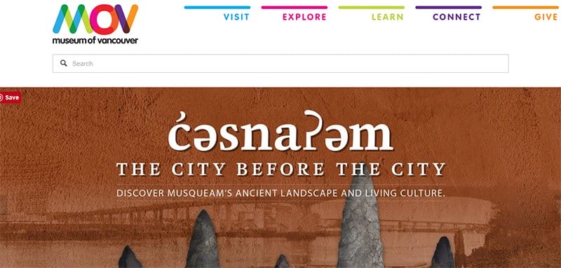 6. Museum of Vancouver - Best Museum Websites for Design Inspiration Example