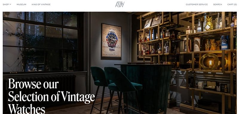 7. Amsterdam Vintage Watches - Best Luxury Websites For Design Inspiration Example