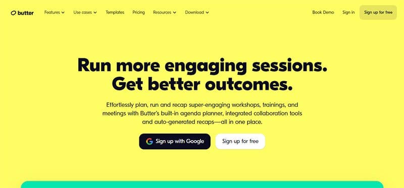 7. Butter - Stunning Yellow Websites With Color Schemes Example