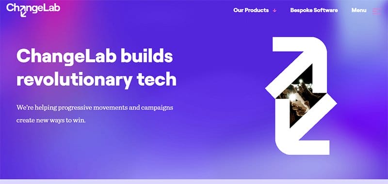 7. ChangeLab - Beautiful Examples of Gradient Websites Example