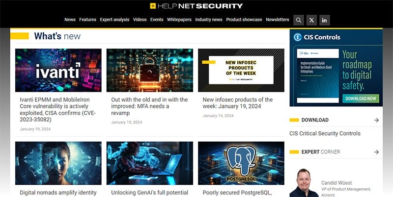 7. Help Net Security - Best Security Website Design Examples