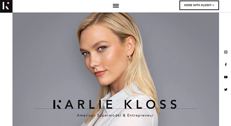 7. Karlie Kloss - User Interface Design Examples For User-Friendly Websites