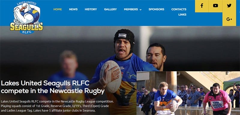 7. Lakes United Seagulls - Great Club Website Examples For Design Inspiration