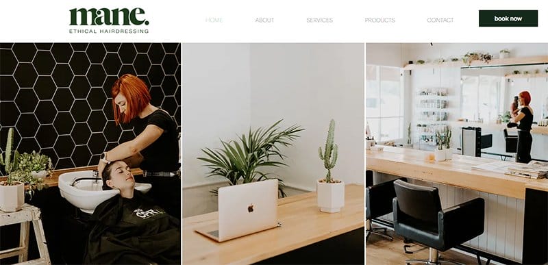 7. Mane Ethical Hairdressing - Best Clean Website Design Examples