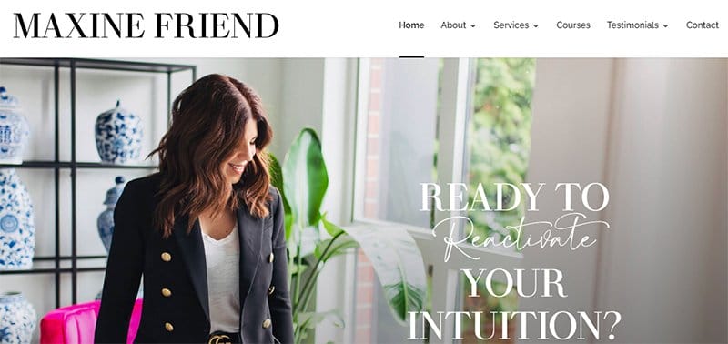 7. Maxine Friend - Best Spirituality Website Examples