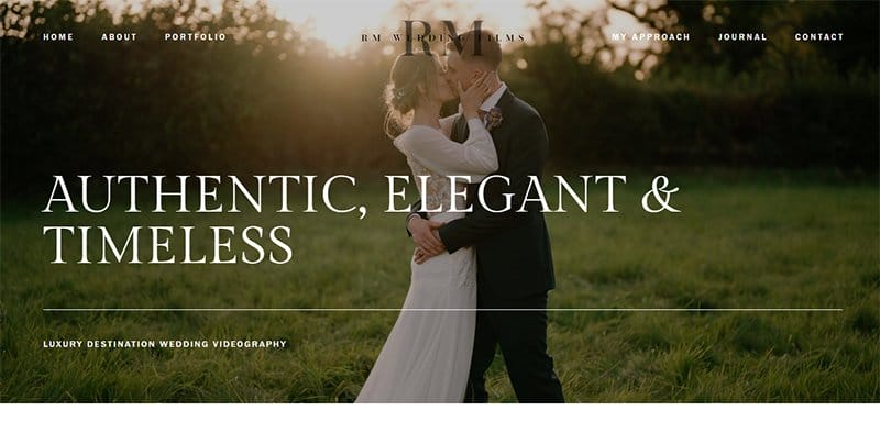 7. RM Wedding Films - Amazing Video Portfolio Websites & Design Examples