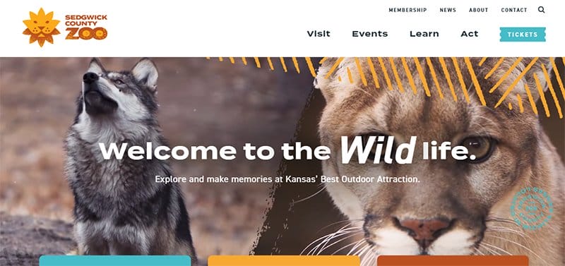 7. Sedgwick County Zoo - Best Zoo Website Design Examples