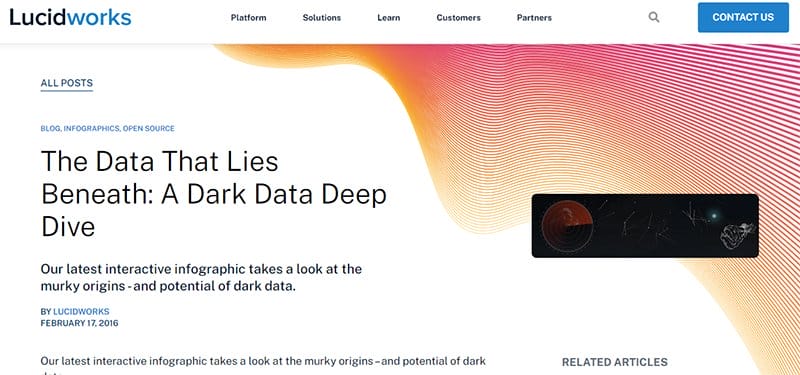 7. The Data That Lies Beneath (Lucidworks) - Best Microsite Examples