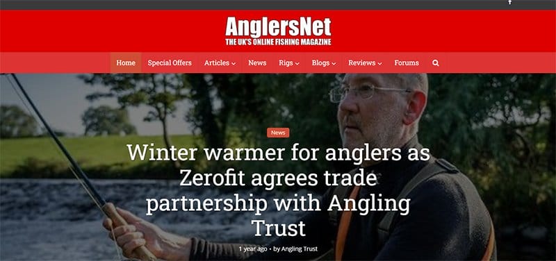 8. Anglers’ Net - Best Fishing Websites Design Examples