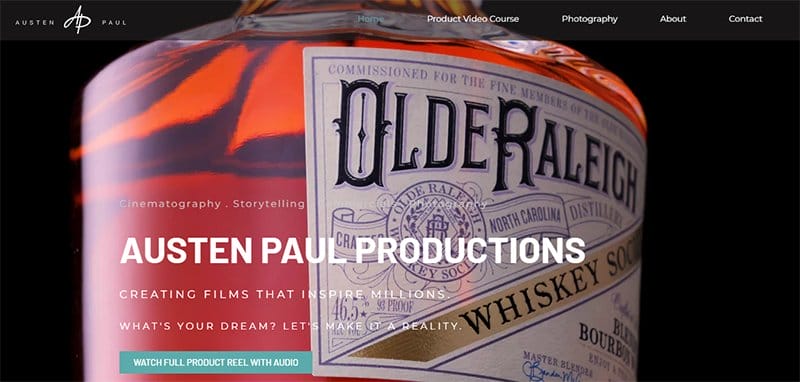 8. Austen Paul Productions - Amazing Video Portfolio Websites & Design Examples
