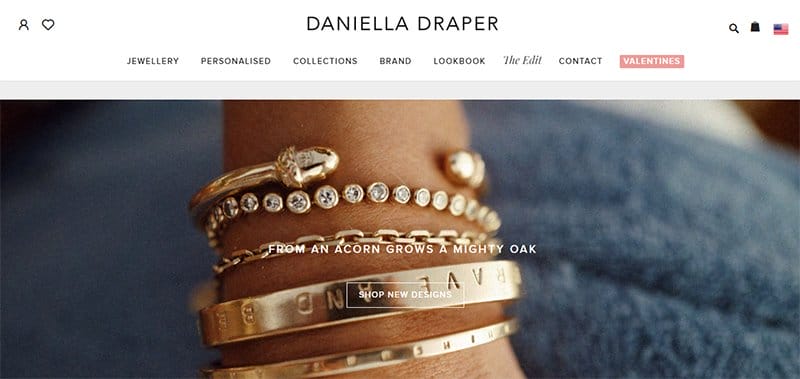 8. Daniella Draper - Best Jewelry Website Design Examples