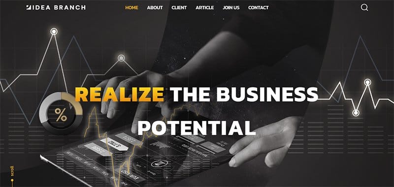 8. IDEA BRANCH - Best Black and Gold Website Designs for Inspiration Example