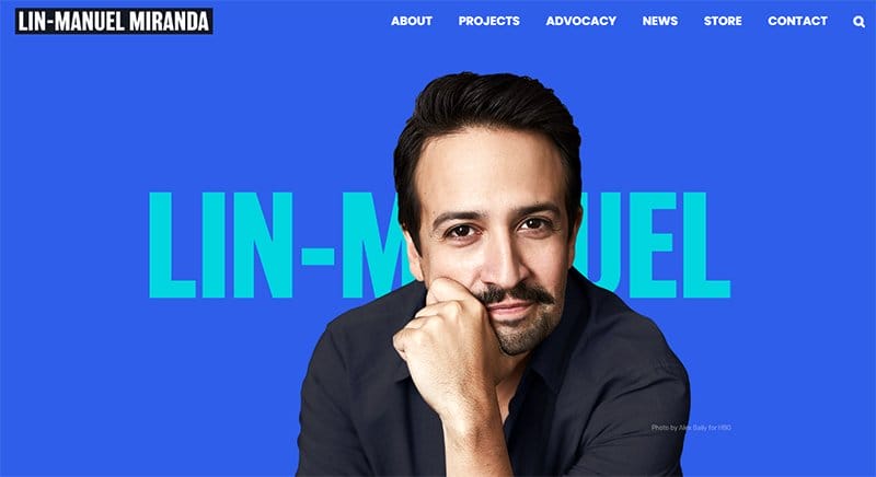 8. Lin-Manuel Miranda - User Interface Design Examples For User-Friendly Websites