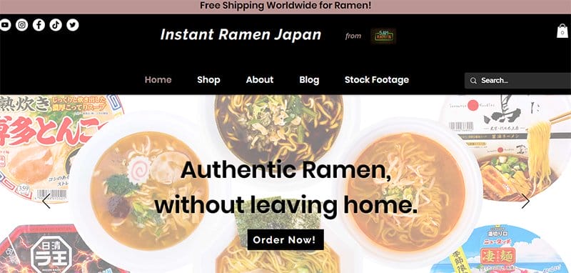 8. Premium Japan Instant Ramen - Best Japanese Web Design Examples