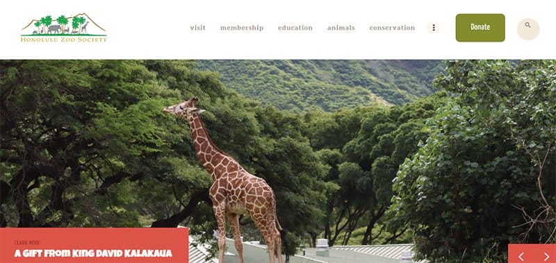 9. Honolulu Zoo - Best Zoo Website Design Examples