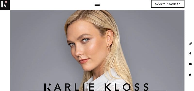9. Karlie Kloss - Best Black and White Website Design Inspiration Example