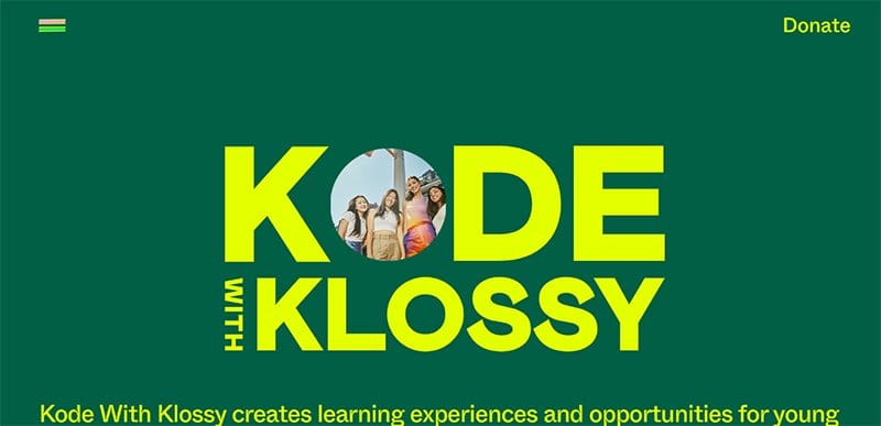 9. Kode With Klossy - Best Sleek Website Design Examples