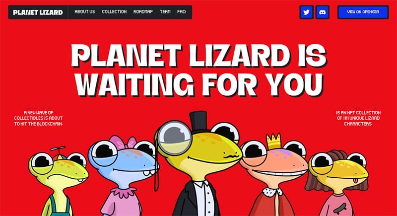 9. Planet Lizard - Best Web3 Websites & Design Examples