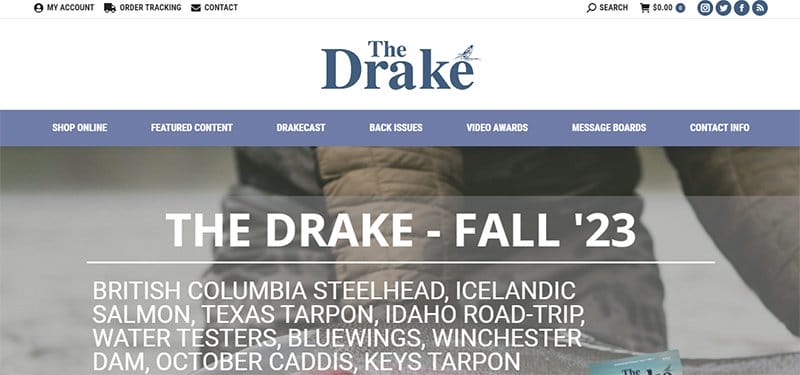 9. The Drake Magazine - Best Fishing Websites Design Examples
