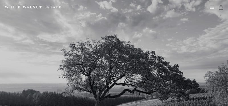 9. White Walnut Estate - Great Examples of Vineyard and Winery Website Example