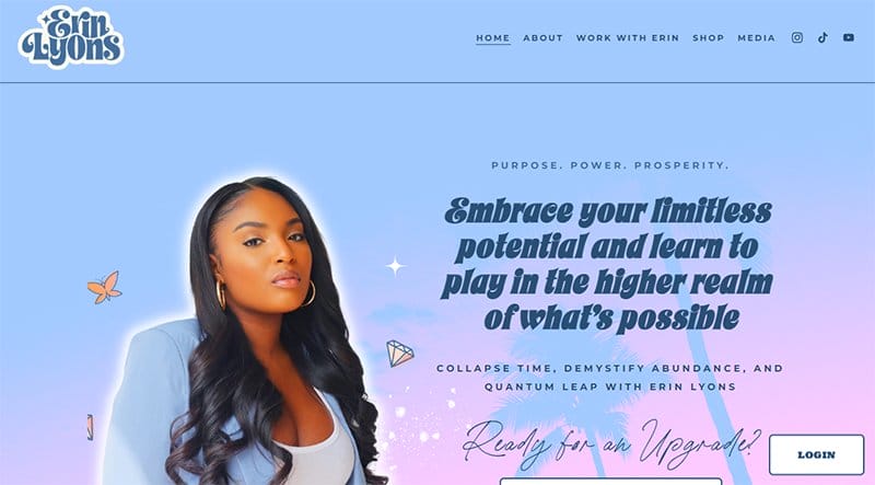 1. Erin Lyons - Excellent Website Redesign Example Before