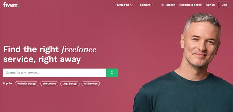 1. Fiverr - List of Big Companies That Use Wix Example
