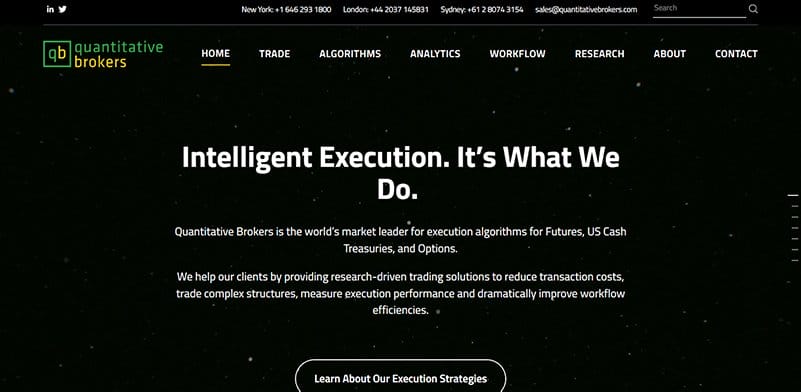 1. Quantitative Brokers - Amazing Stock Broker Website Design Examples