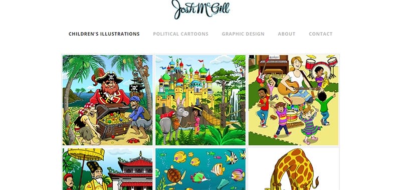10. Josh McGill - Examples Of Cartoonist Websites & Portfolios