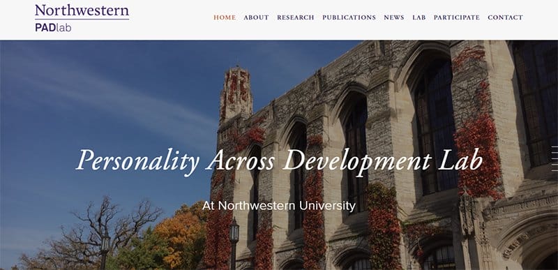 10. Personality Across Development Lab - Best Science Website Design Examples